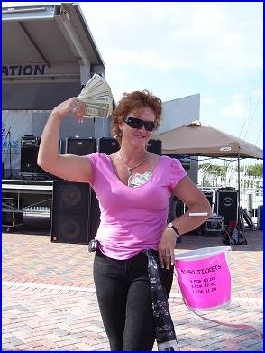 Debbie Denning, the 50/50 raffle gal, just 